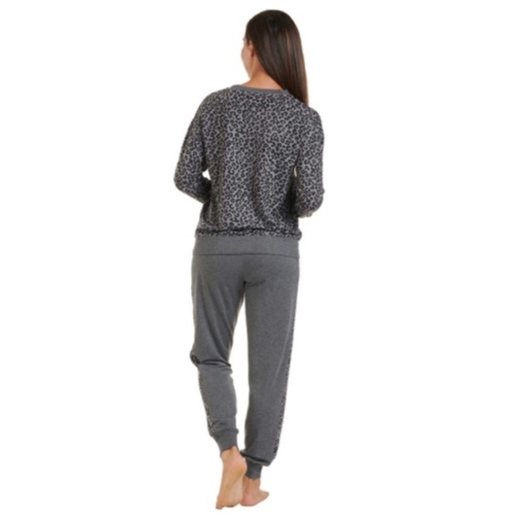 NEW Splendid Charcoal Heather Gray Black Leopard 2 Piece Loungewear Size XS - Picture 3 of 8